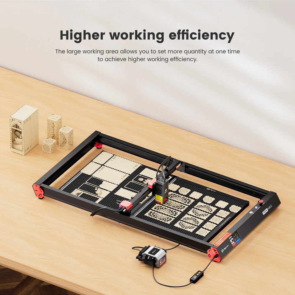 Professional Higher Accuracy Laser Cutter Engraver Alpha MK2 20W 400*850mm Output DIY Metal Laser Cutter With Screen Offline CN