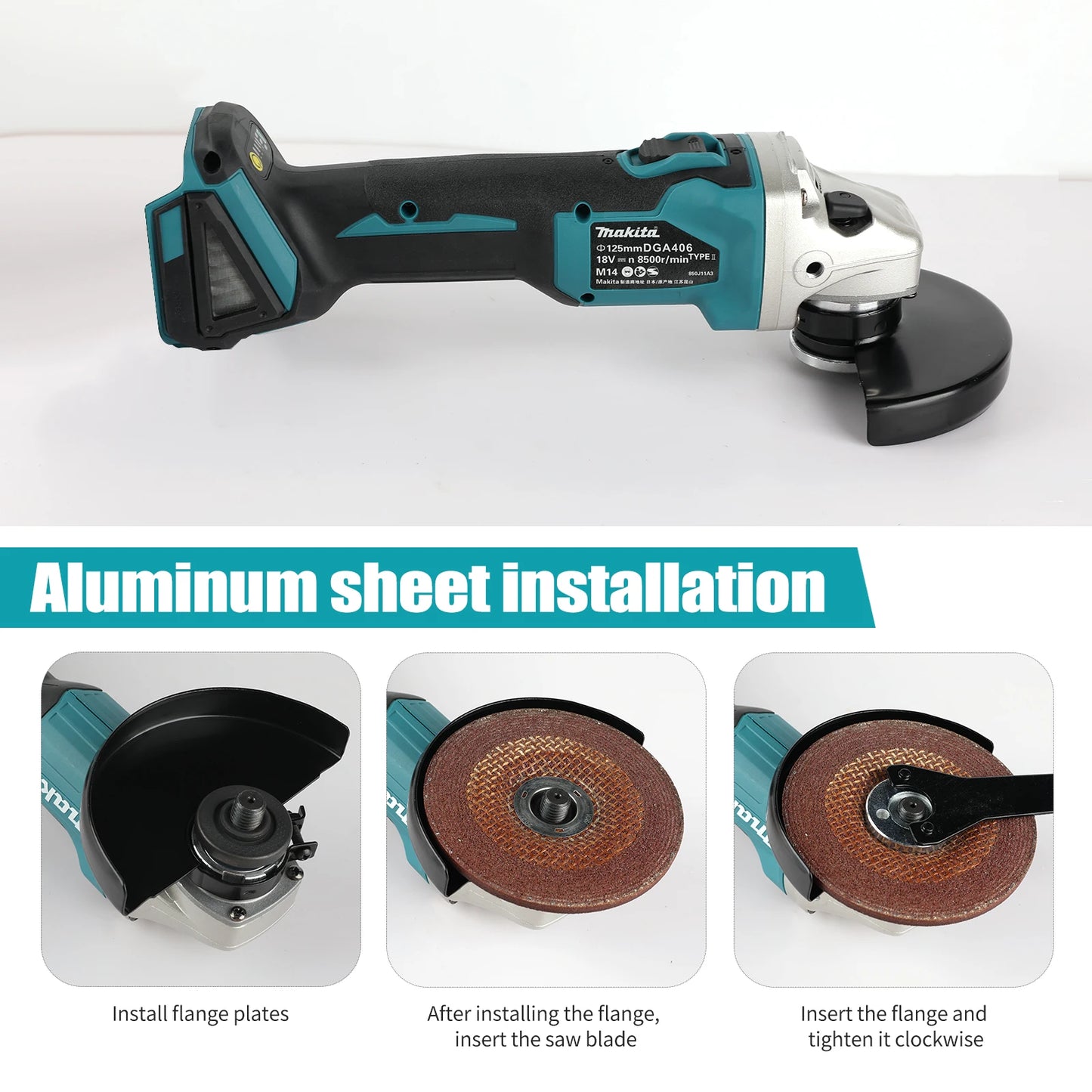 Makita DGA406 100/125mm 18v power tools Grinder Tool Wireless Power Tools Electric Grinder Angle Grinder Brushless Sander Angle