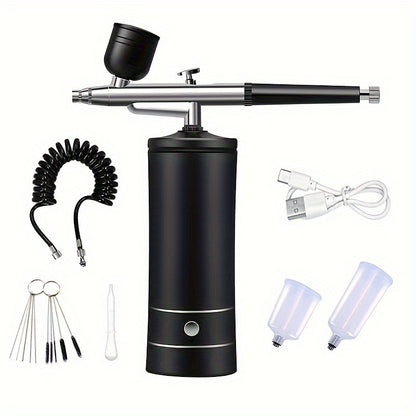 Airbrush With Compressor Portable Airbrush For Nails Cake Tattoo Makeup Paint Air Spray Gun Oxygen Injector Air Brush Kit