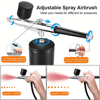 Airbrush With Compressor Portable Airbrush For Nails Cake Tattoo Makeup Paint Air Spray Gun Oxygen Injector Air Brush Kit