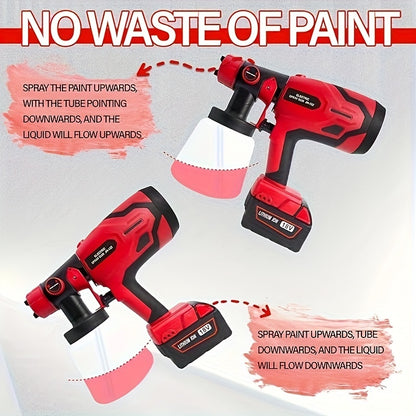 4-Nozzle Cordless Paint Sprayer Kit - Compatible with Milwaukee M18 18V Battery, Airless Electric HVLP Spray Gun for House Painting, Home Interior and Exterior, Wood, Walls, Furniture, Fence, and Door - Tool Only, Battery Not