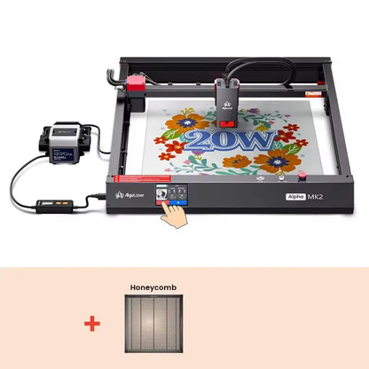 AlgoLaser Alpha MK2 22W Laser Engraver Cutting Machine Cutter With Laser Engraver Accessorie Honeycomb Panel and Rotary Roller