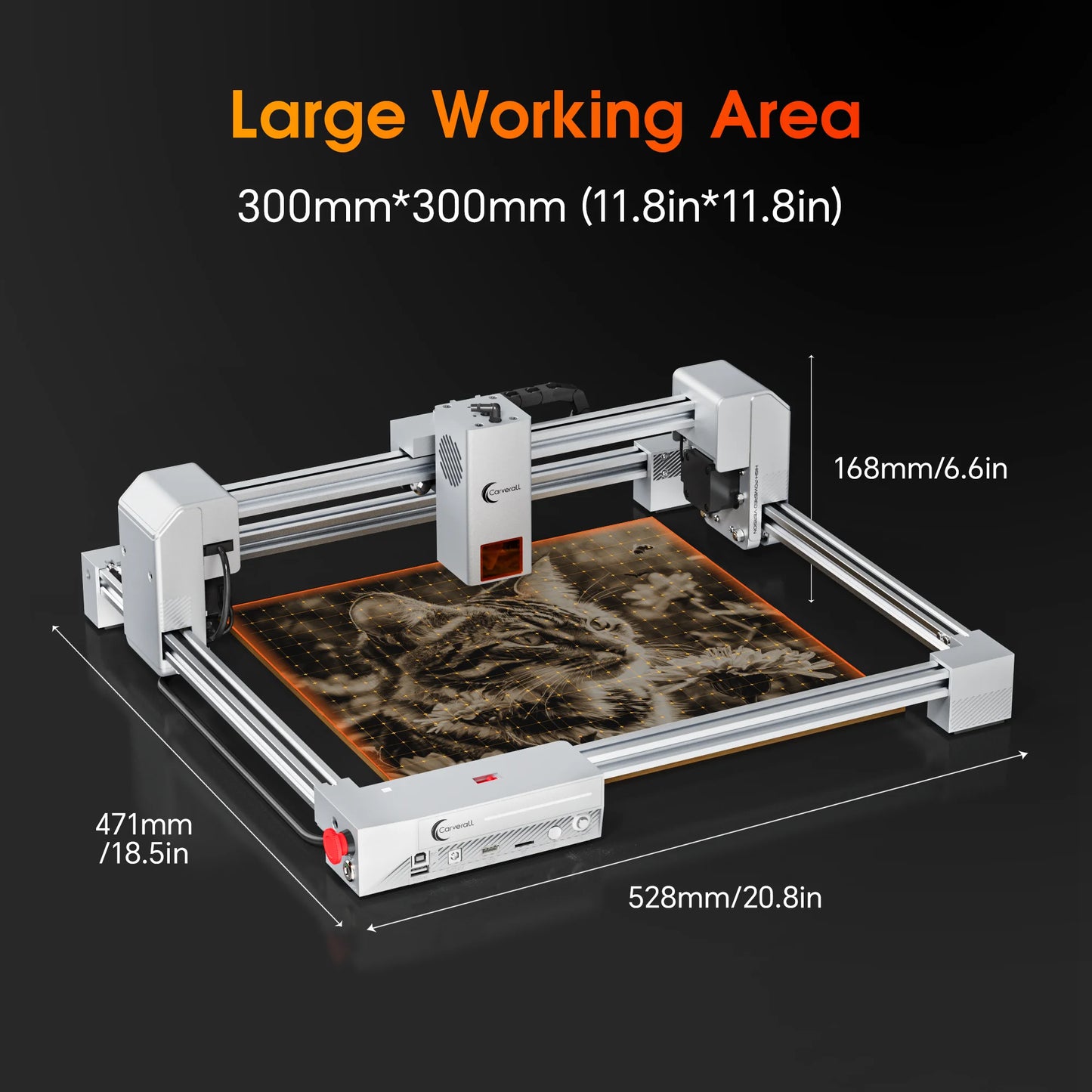 Carverall JL9Pro Diode 20W Laser Engraver 300x300mm Compact Desktop Laser Cutting Machine for DIY Craft And Small Business