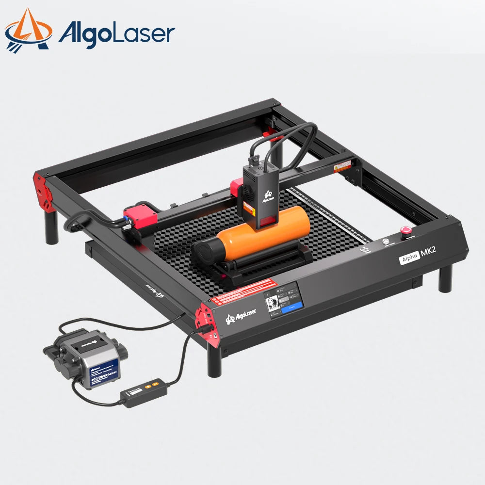 AlgoLaser Alpha MK2 22W Laser Engraver Cutting Machine Cutter With Laser Engraver Accessorie Honeycomb Panel and Rotary Roller