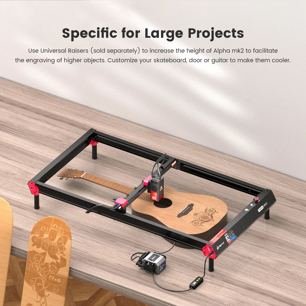 Professional Higher Accuracy Laser Cutter Engraver Alpha MK2 20W 400*850mm Output DIY Metal Laser Cutter With Screen Offline CN