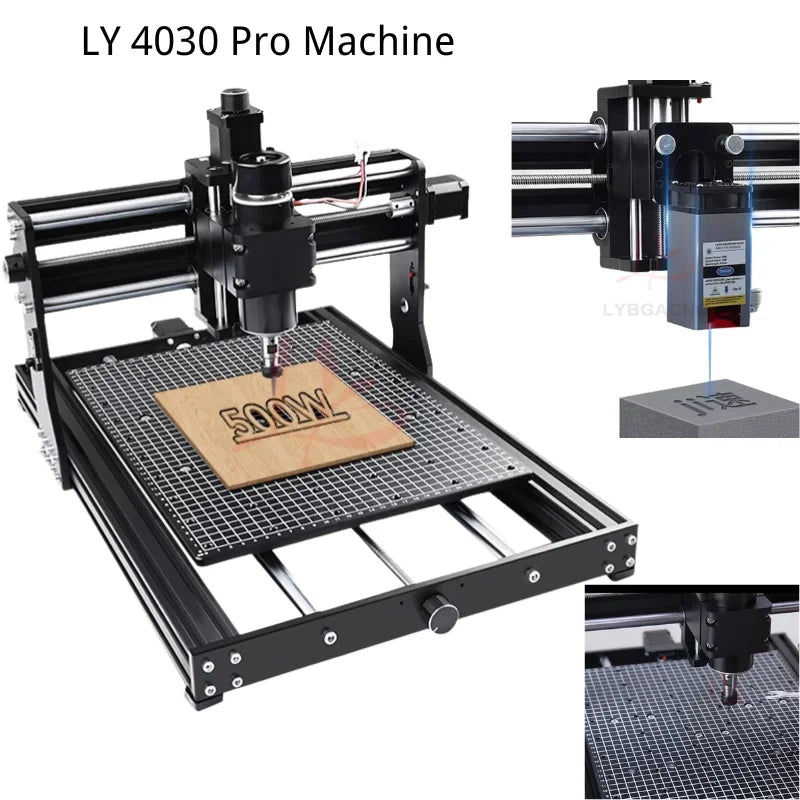LY 4030 Pro Engraving and Cutting Machine 500W Spindle for Wood, Acrylic Stainless Steel  with Offline Controller Laser Support