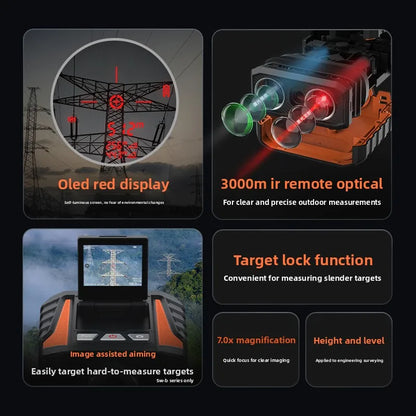 Outdoor 3 km laser rangefinder telescope long-distance power forestry engineering image measuring instrument