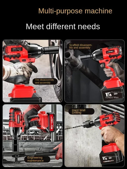 110V/220V Professional German Electric Wrench with High Torque Brushless Lithium Battery and Impact Wrench for Powerful AC