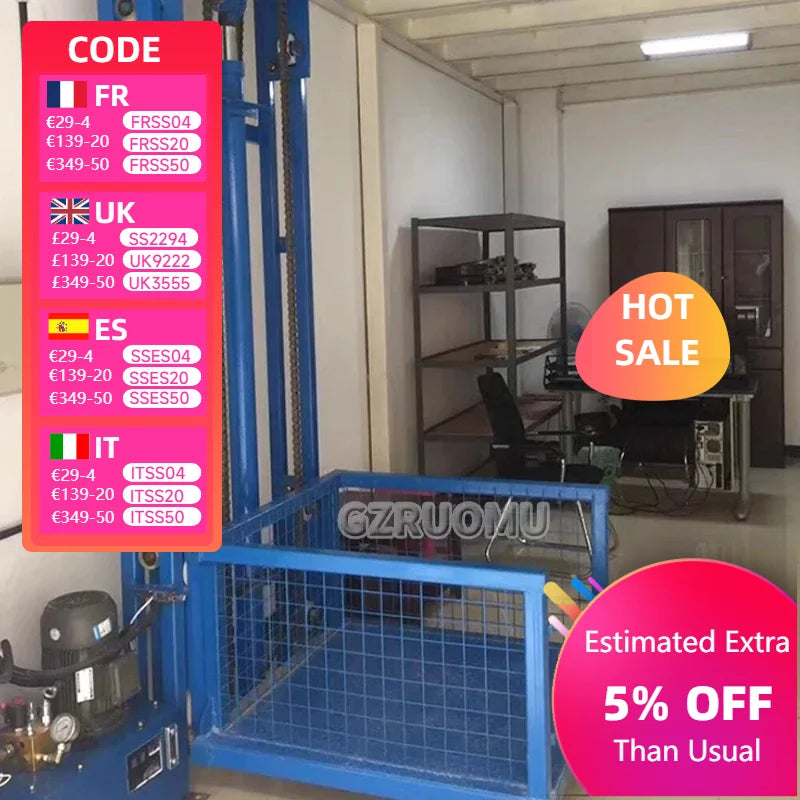 Hydraulic 4M Aerial Work Platform Electric Construction Lift Chain Hoist Man Lifter Lift Electric Hoist Ladder Scaffolding Parts