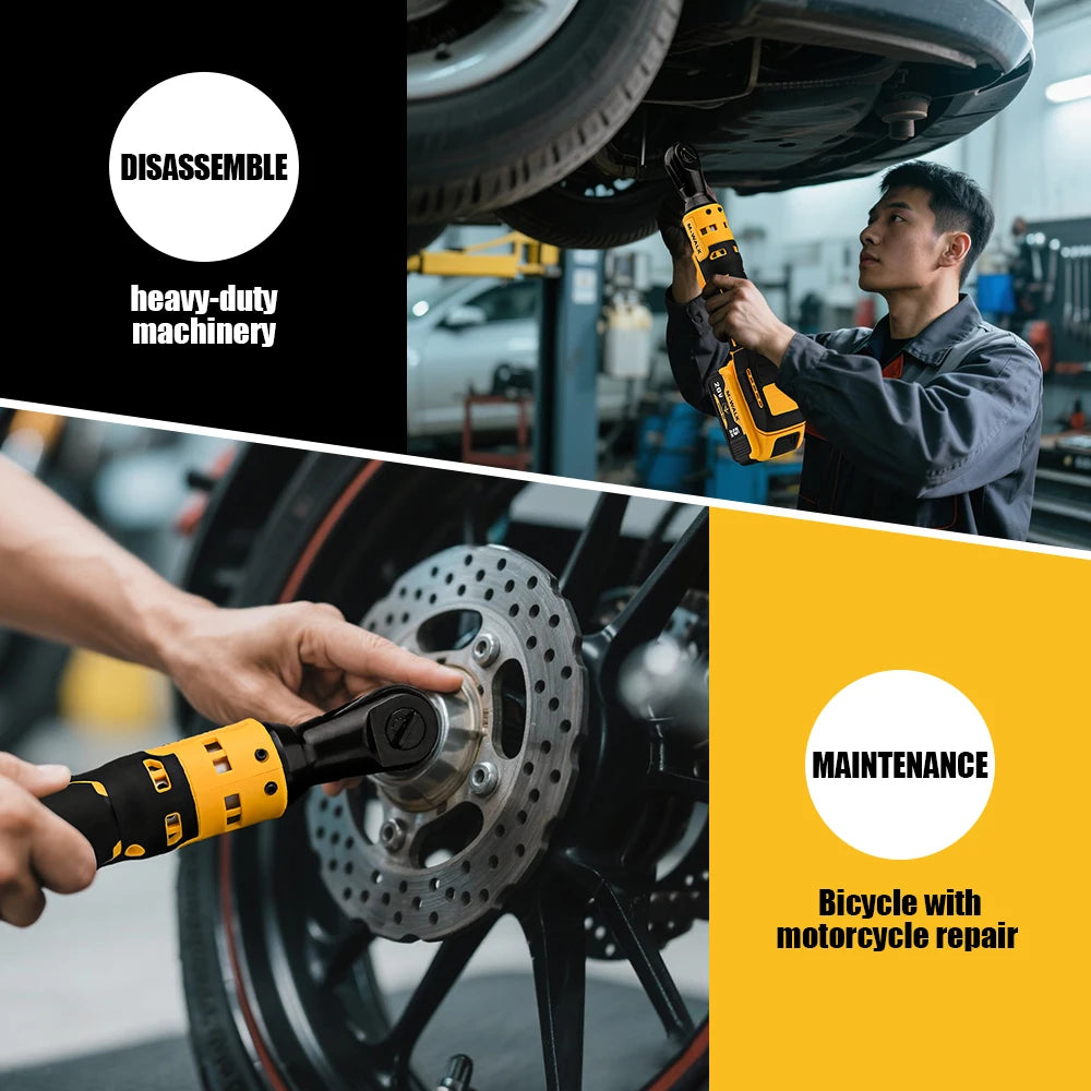 Electric Ratchet Right Angle Wrench 1/2 Inch Cordless Variable Speed Nut Removal Wrench Power Tools For Dewalt 20V Battery Pin