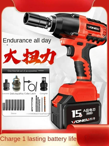 110V/220V Professional German Electric Wrench with High Torque Brushless Lithium Battery and Impact Wrench for Powerful AC