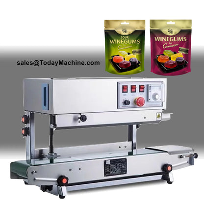 Automatic Printing Sealing Machine Continuous Band Sealer for Tea Food Plastic Bags Foil Paper Film Cartons