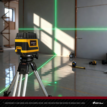 YEVOLT YVGLL4HF2 2-Line Green Laser Level - Bright Green Cross Line Laser with Self-Leveling, High Precision for Home Renovation