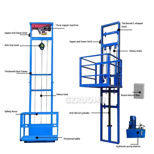 Hydraulic 4M Aerial Work Platform Electric Construction Lift Chain Hoist Man Lifter Lift Electric Hoist Ladder Scaffolding Parts
