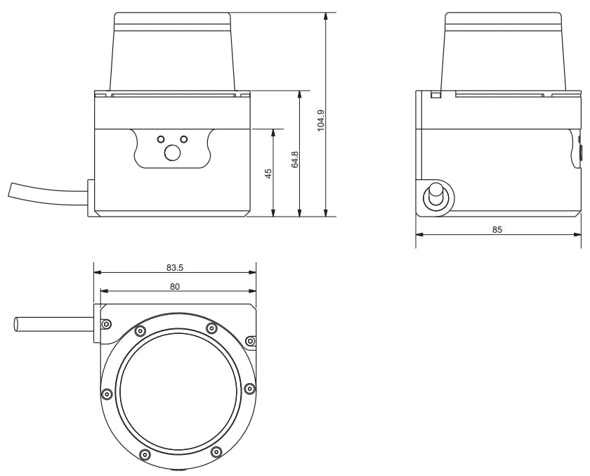 for AGV and Service Robot AkuSense 40M Lidar Scanner 300 Scanning Degree Laser Rangefinder 0.5/ 0.25 Resolution Laser lidar