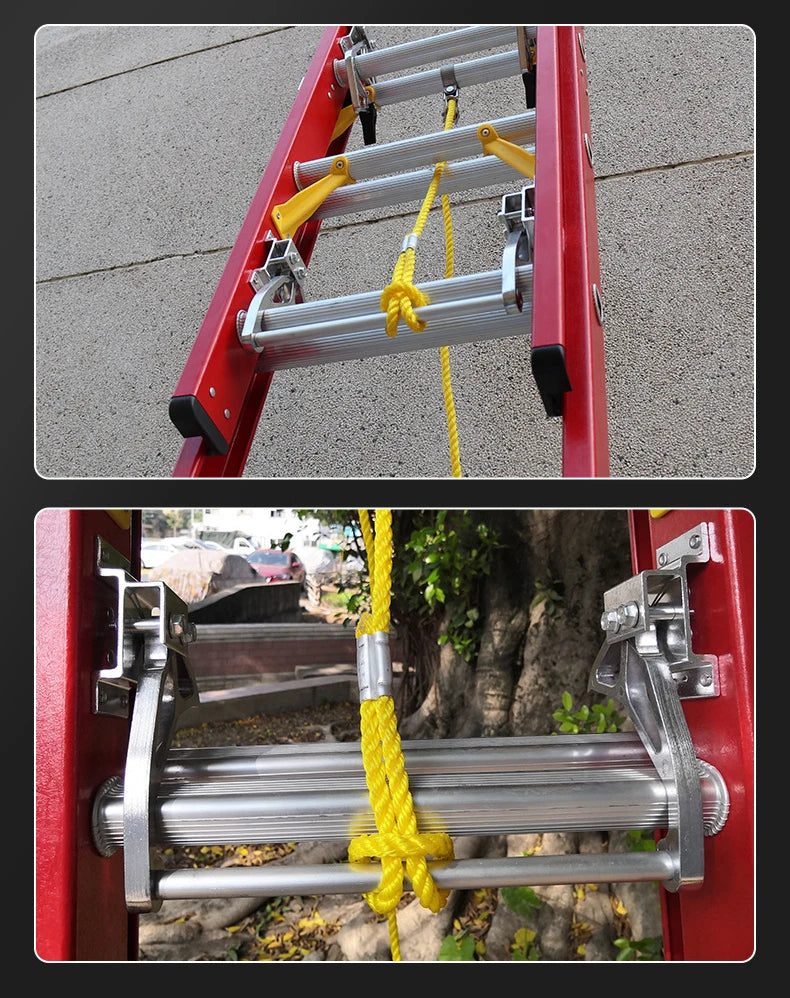High Safety Telescopic Fiberglass Insulation Retractable Insulated Telescopic Ladder for Lineman