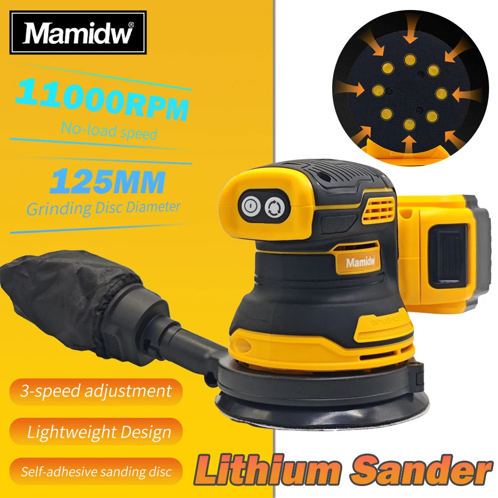 Brushless Sander Disc 8000rpm For DEWALT/Makita/Milwaukee Battery Pin Cordless Woodworking Sanding Putty Polishing Power Tool ﻿