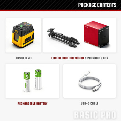 YEVOLT YVGLL4HF2 2-Line Green Laser Level - Bright Green Cross Line Laser with Self-Leveling, High Precision for Home Renovation