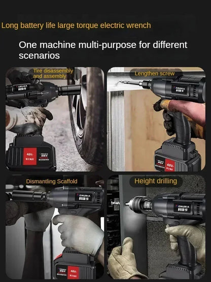 High-Torque Electric Wrench with Brushless Lithium-Ion Impact Wind Gun