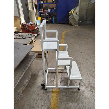 High Capacity 500KG Safety Platform Ladder Cart With Secure Handrails For Warehouse Storage Cargo Equipment Rolling Step