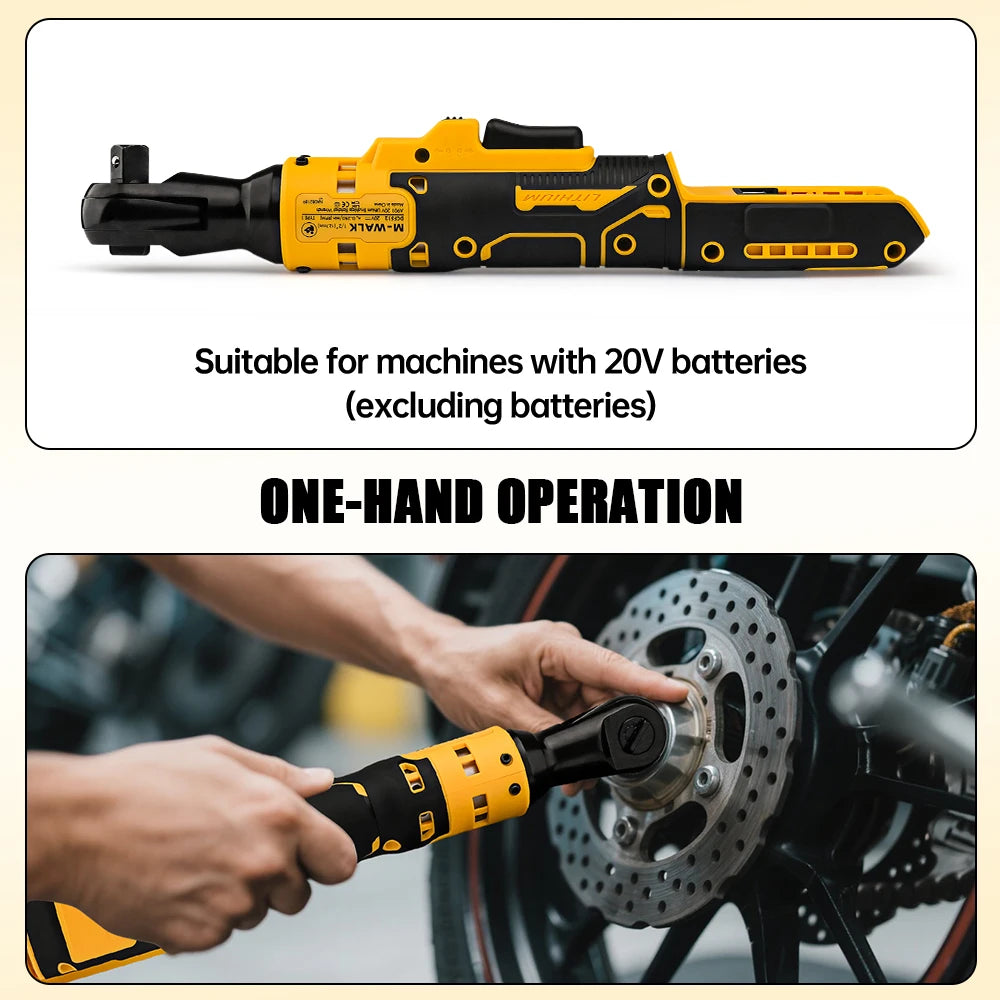 Electric Ratchet Wrench 95N.M Cordless Driver 3/8'' Impact Drill Removal Screw Nut Repair Power Tools For Dewalt 20V Battery Pin