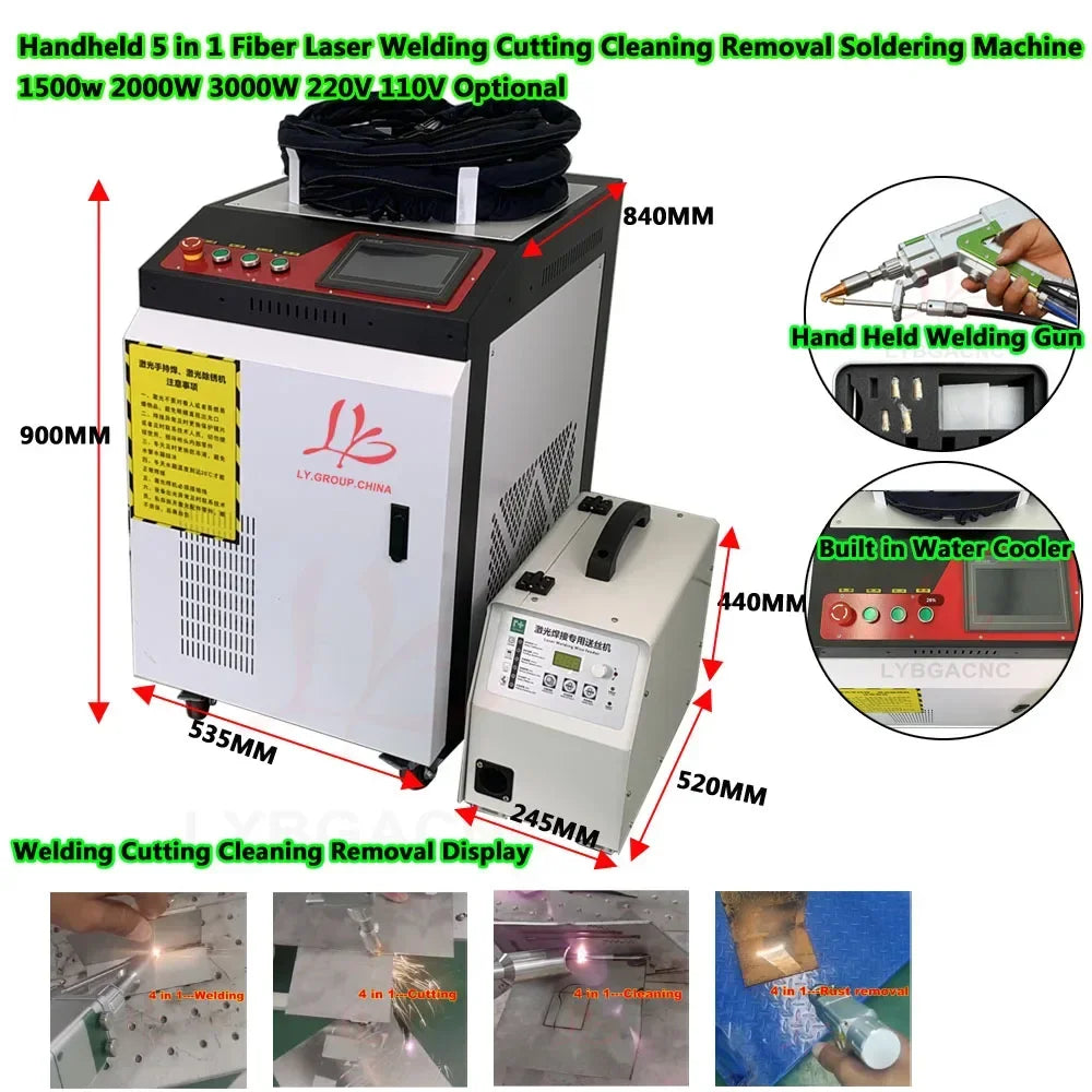 Handheld Laser Machine 5In1 Welding Cutting Cleaning Rust Removal BWT 3KW 2KW 1KW Spot Welder for Metal Steel Battery Cutter