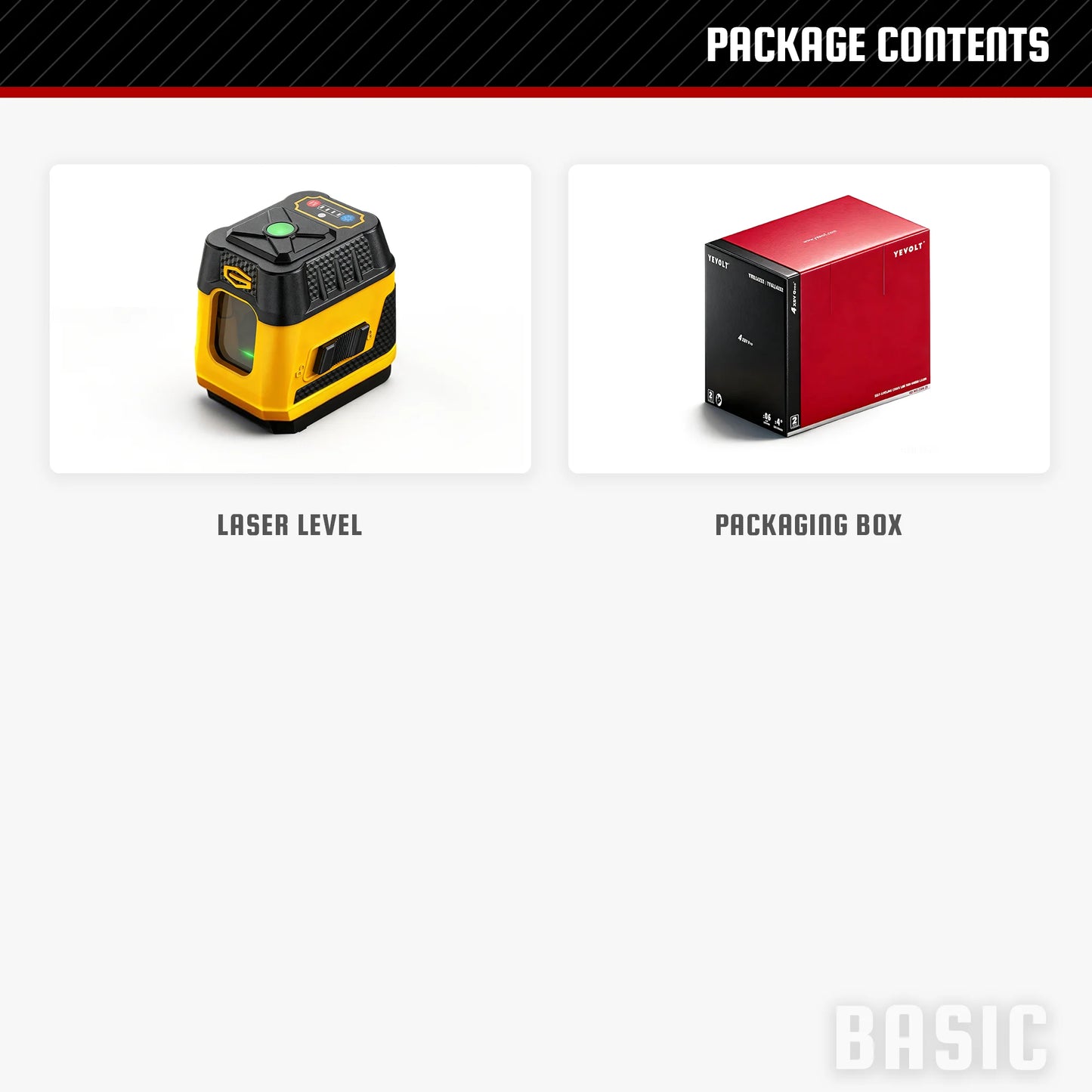 YEVOLT YVGLL4HF2 2-Line Green Laser Level - Bright Green Cross Line Laser with Self-Leveling, High Precision for Home Renovation