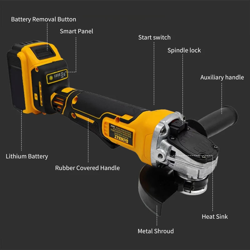 Dewalt 125mm DCG405 Cordless Angle Grinder Brushless Metal Cutter Woodworking Sander For Dewalt 20V Batteries
