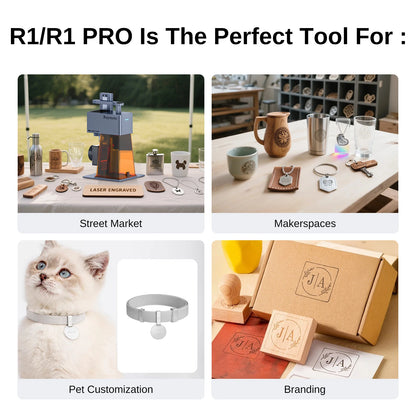 Raymoto R1 10W 20W Portable Laser Engraving Machine Easy to Use Fast Engraving Speed Multi Material Compact DIY Laser Engraver