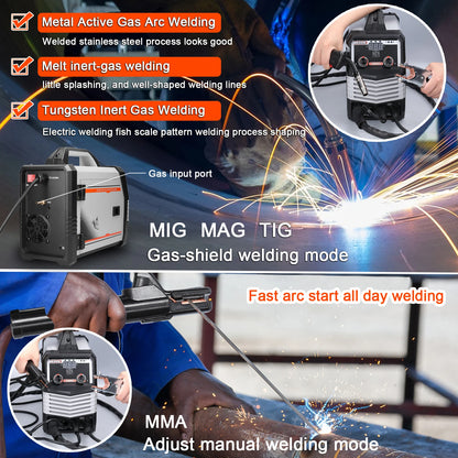 MIG MMA MAG TIG-160C Inverter Welders Electric Welding Machine Equipment Intelligent Welders 4in1/2in1/Welding Wire(optional)