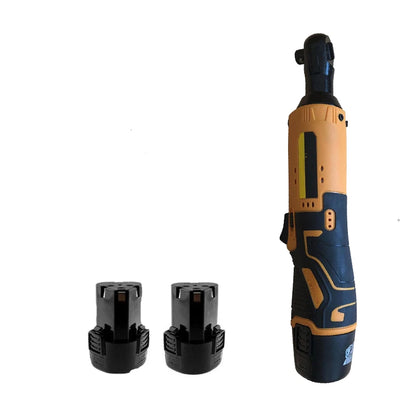 3/8'' 90 Degree Electric  Wrench Cordless Ratchet Right Angle Wrench Tool Set + 2 Battery Household Powerful Rechargeable Tool