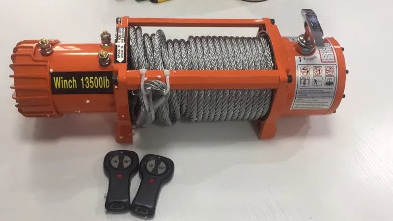 ENJOIN 12v/24v Electric Winch 6124KG 13500LBS 4x4 Winch Rope with Remote Control for ATV UTV Off-Road Recovery