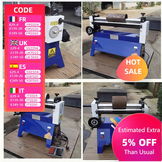 220V Electric Rolling Machine Stainles Steel Plate Bending Partly 0.8*450 Axis Round Tube Rounding Tool Sheet Metal Roll Forming