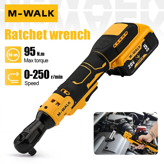 Electric Ratchet Right Angle Wrench 1/2 Inch Cordless Variable Speed Nut Removal Wrench Power Tools For Dewalt 20V Battery Pin