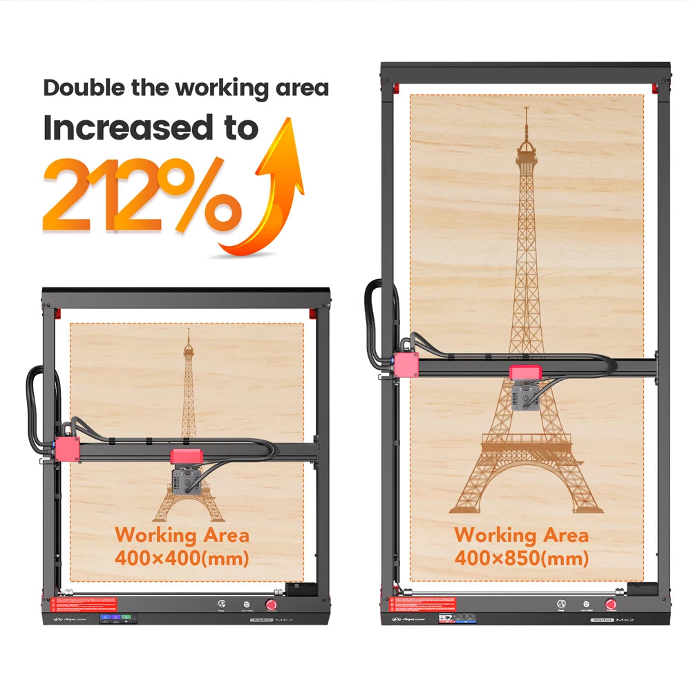 Professional Higher Accuracy Laser Cutter Engraver Alpha MK2 20W 400*850mm Output DIY Metal Laser Cutter With Screen Offline CN