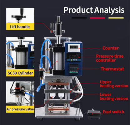 LY Plastic Film Bag Sealing Wrapping Machine, Heat Press, Multi Function Hot Stamping Machine, Branding Marking Machine, New