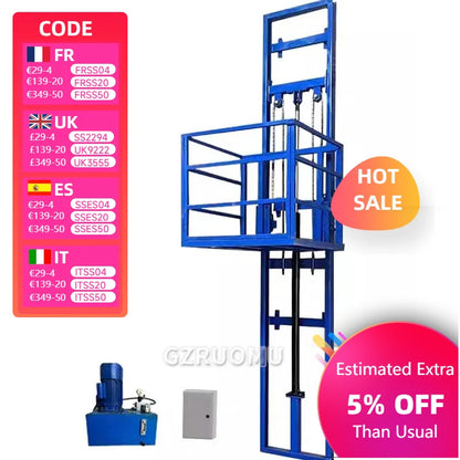 Hydraulic 4M Aerial Work Platform Electric Construction Lift Chain Hoist Man Lifter Lift Electric Hoist Ladder Scaffolding Parts