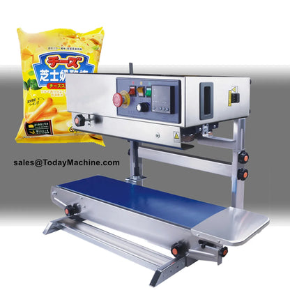 Automatic Printing Sealing Machine Continuous Band Sealer for Tea Food Plastic Bags Foil Paper Film Cartons
