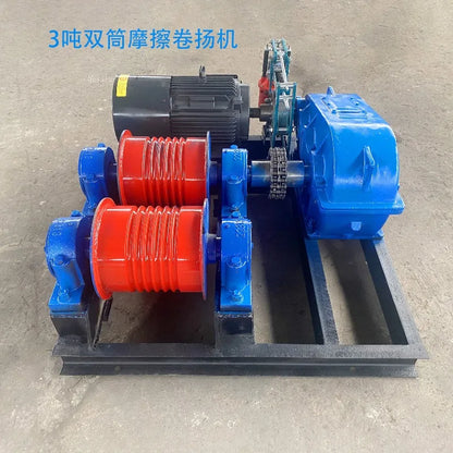 Customized Reciprocating Winch Factory Reciprocating Traction Winch Rail Transport Large Double Drum Friction Winch