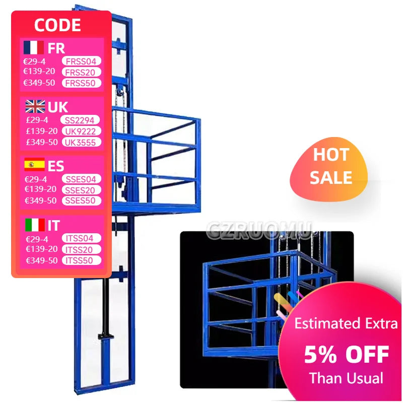 Hydraulic 4M Aerial Work Platform Electric Construction Lift Chain Hoist Man Lifter Lift Electric Hoist Ladder Scaffolding Parts