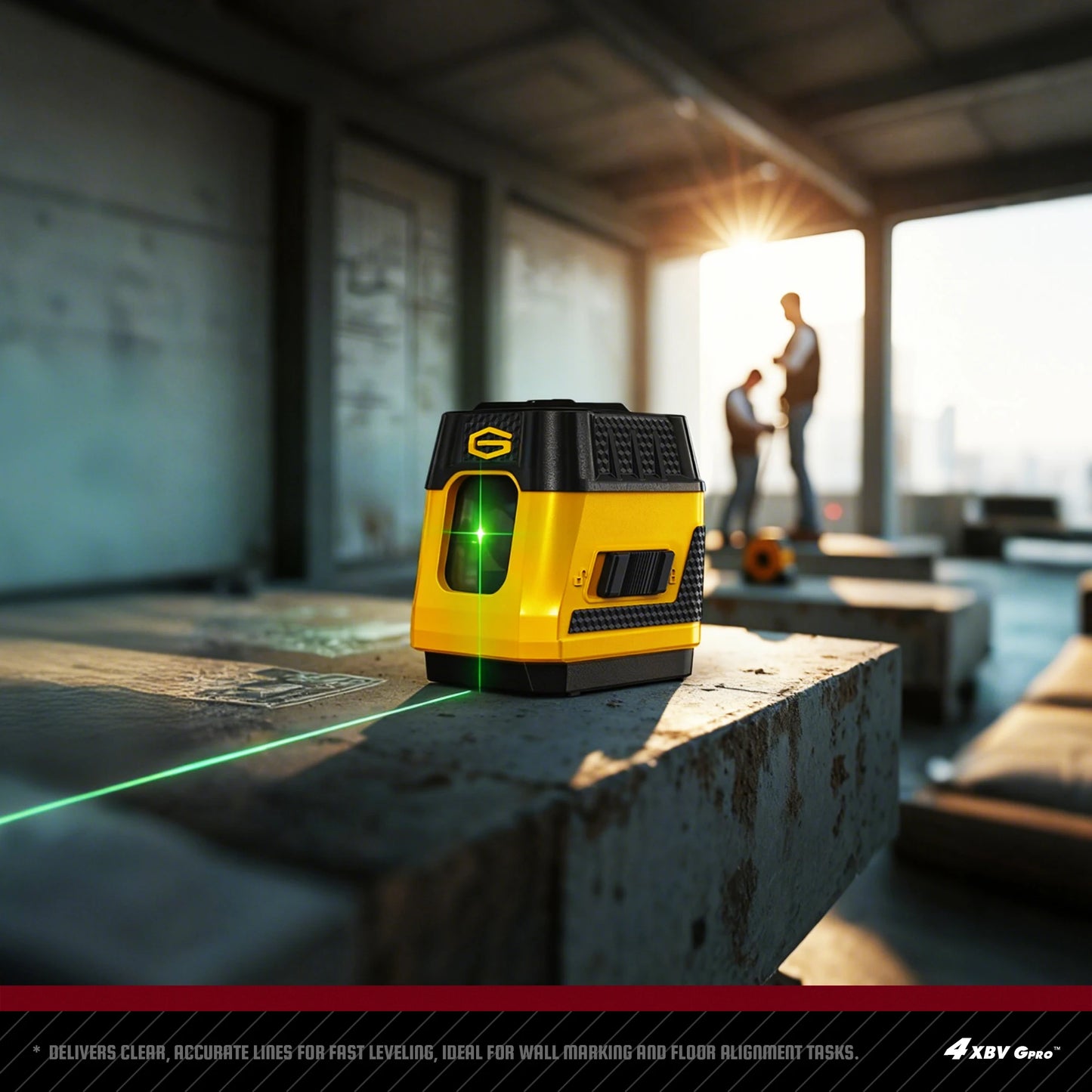 YEVOLT YVGLL4HF2 2-Line Green Laser Level - Bright Green Cross Line Laser with Self-Leveling, High Precision for Home Renovation