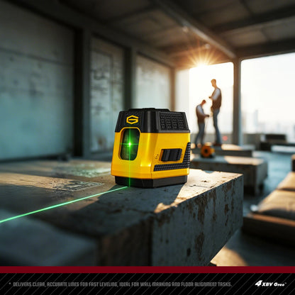 YEVOLT YVGLL4HF2 2-Line Green Laser Level - Bright Green Cross Line Laser with Self-Leveling, High Precision for Home Renovation