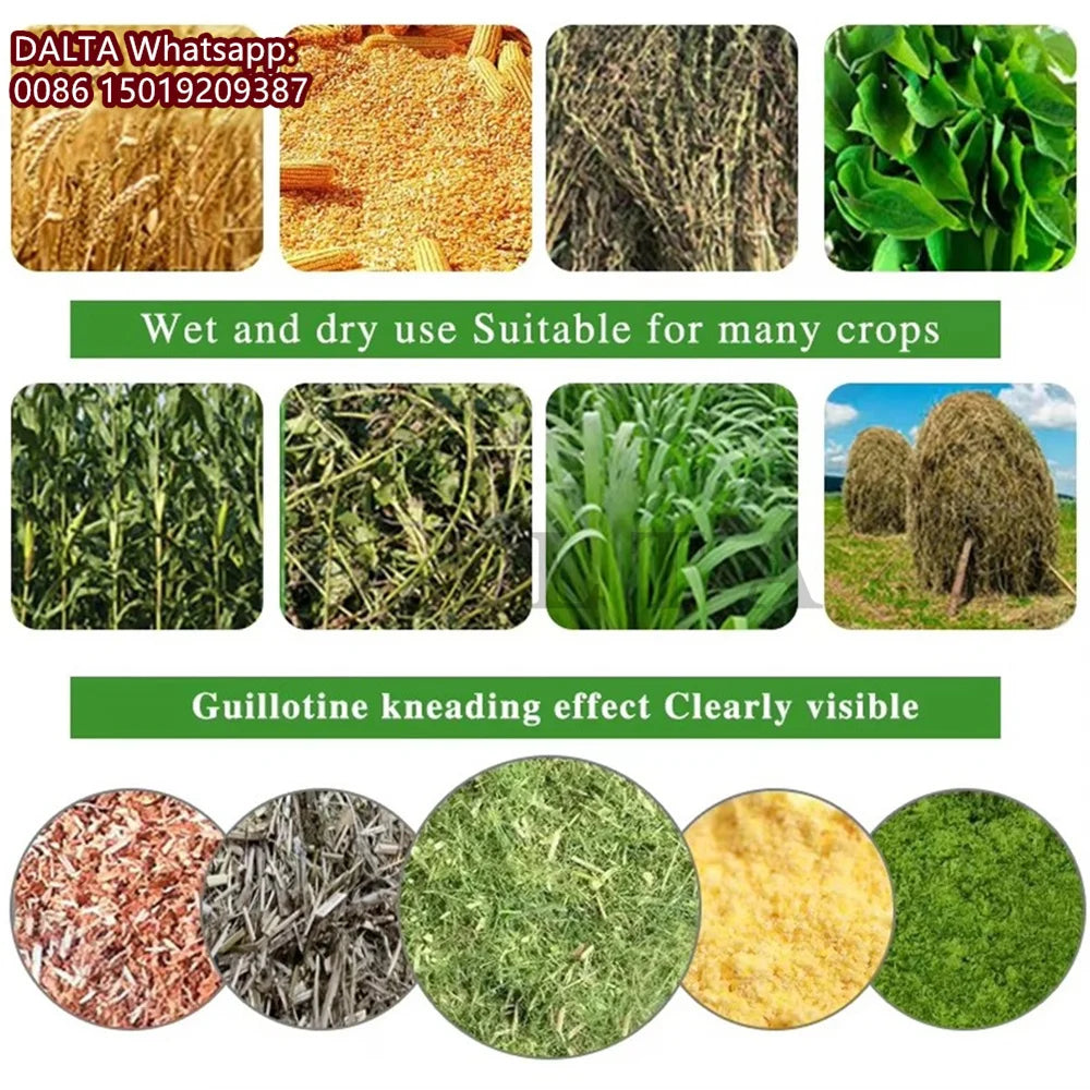 8HP Diesel Engine High Speed Chaff Grass Crusher Cutter Hay Cutting Kneading Machine for farm