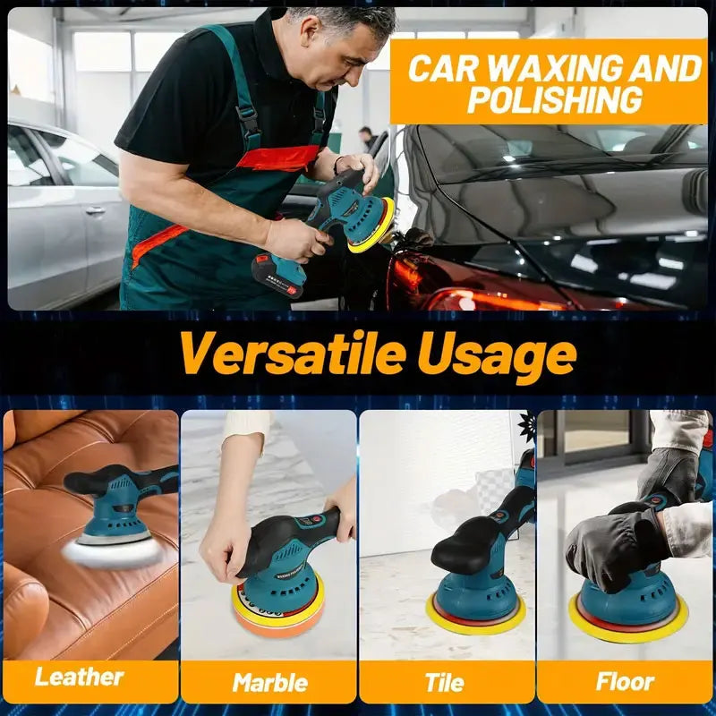 Cordless Car Polisher 8 Gears Digital Display Electric Polisher Auto Car Waxing Polishing Machine For Makit 18V No Battery