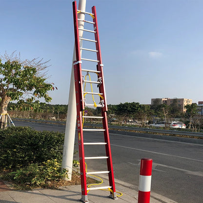 High Safety Telescopic Fiberglass Insulation Retractable Insulated Telescopic Ladder for Lineman