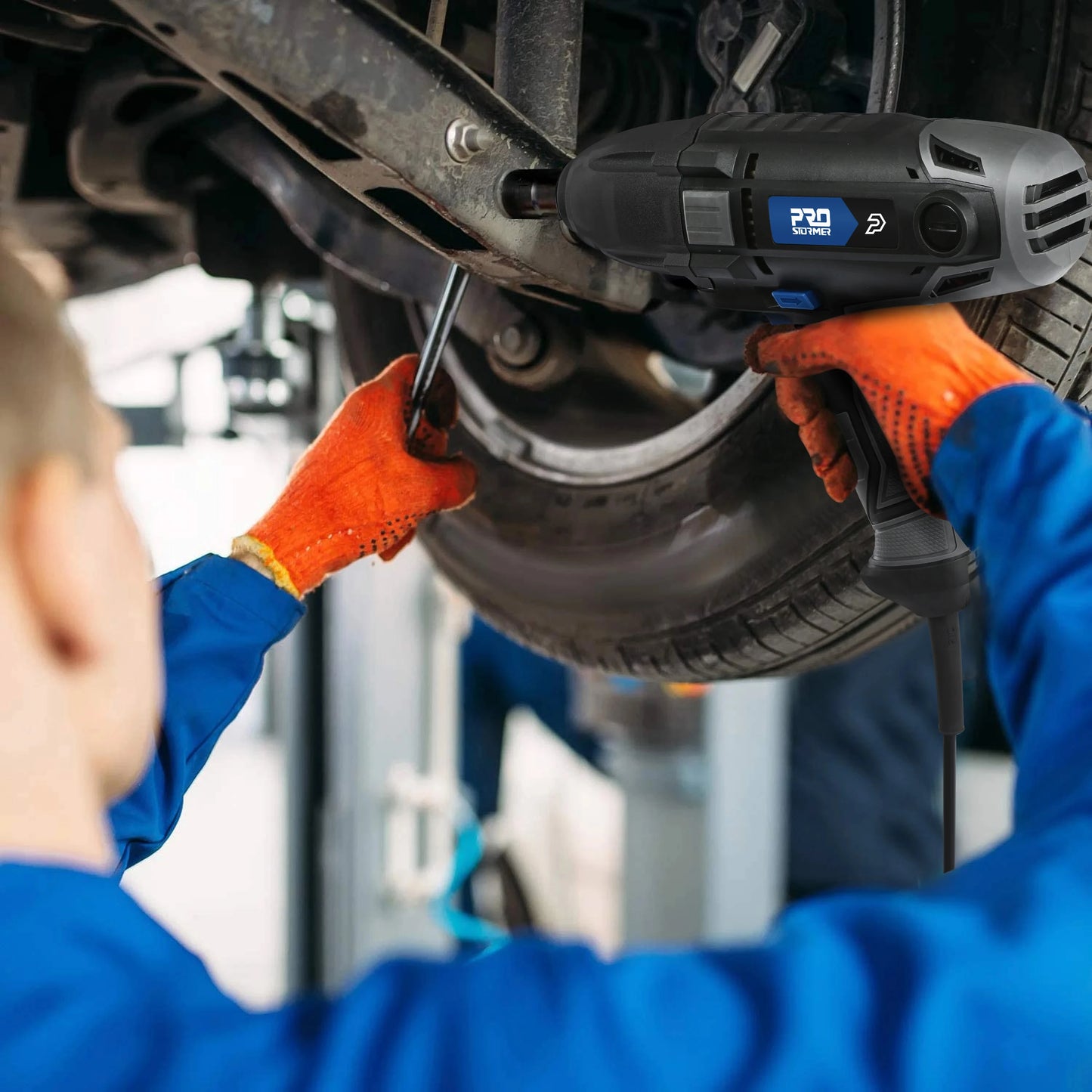 Electric Impact Wrench 1/2 inch 1100W 450N.m 230V Air Spanner Tire Remove Auto Repair Tool 4 Sockets 3400RPM speed by PROSTORMER