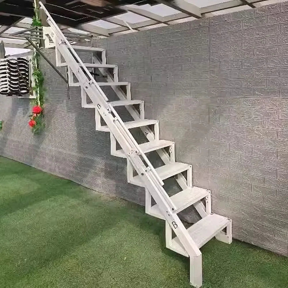 Folding Ladder Stairs Custom Outdoor Fire Small Duplex Indoor and Outdoor Loft Second Floor Villa Loft Home Small Apartment