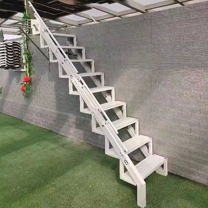 Folding Ladder Stairs Custom Outdoor Fire Small Duplex Indoor and Outdoor Loft Second Floor Villa Loft Home Small Apartment