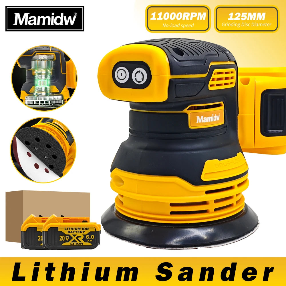 Brushless Sander Disc 8000rpm For DEWALT/Makita/Milwaukee Battery Pin Cordless Woodworking Sanding Putty Polishing Power Tool ﻿