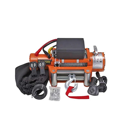 ENJOIN 12v/24v Electric Winch 6124KG 13500LBS 4x4 Winch Rope with Remote Control for ATV UTV Off-Road Recovery